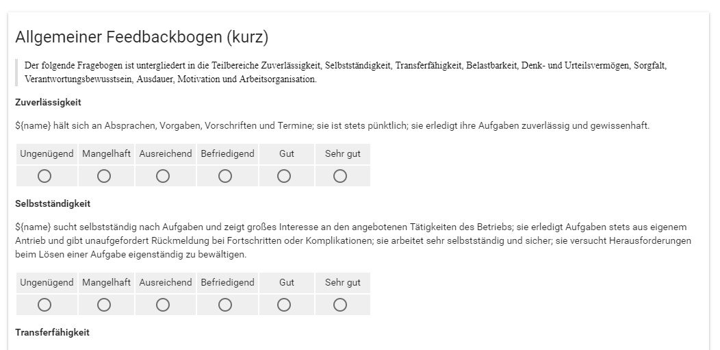 Ausbildungsmanagement Seite 3 U Form Testsysteme