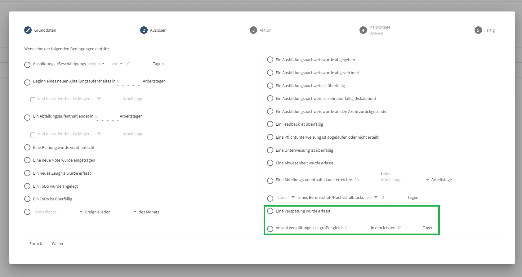 u-form Azubi-Navigator - Auf Verspätungen reagieren
