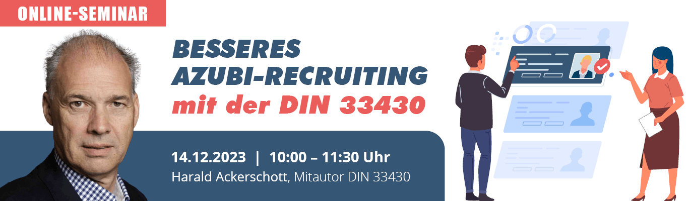 u-form Webinar: Besseres Azubi-Recruiting mit der DIN 33430